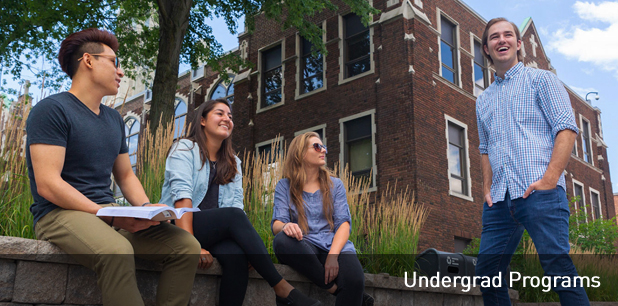 Students outside on campus