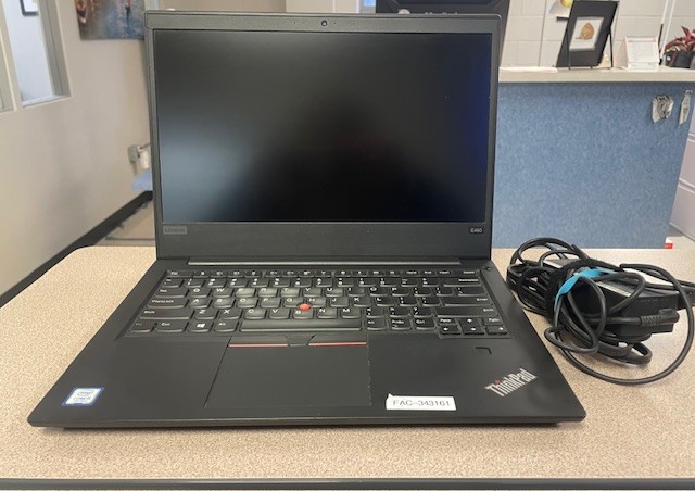 Lenovo black laptop open