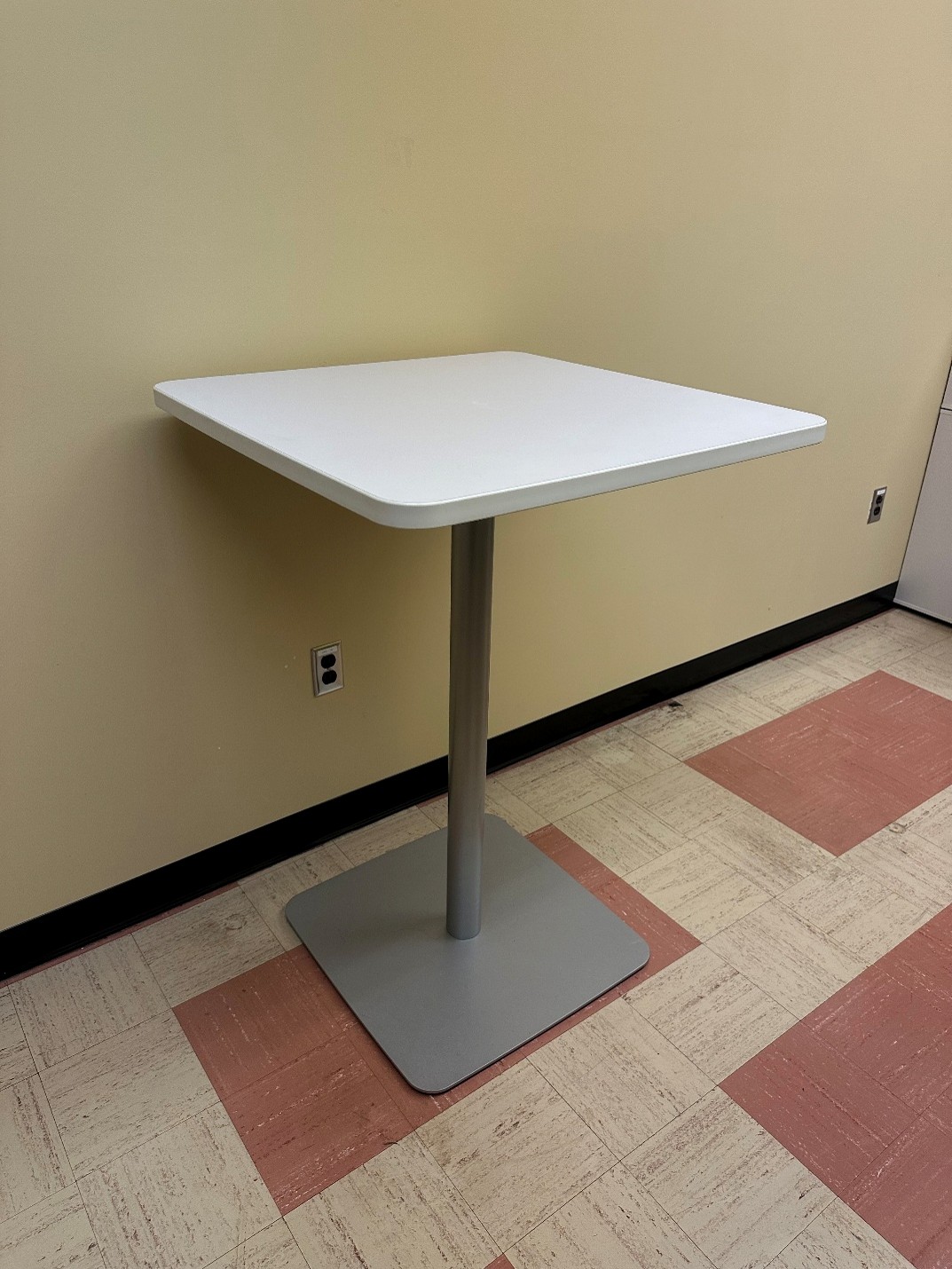 tall white side table