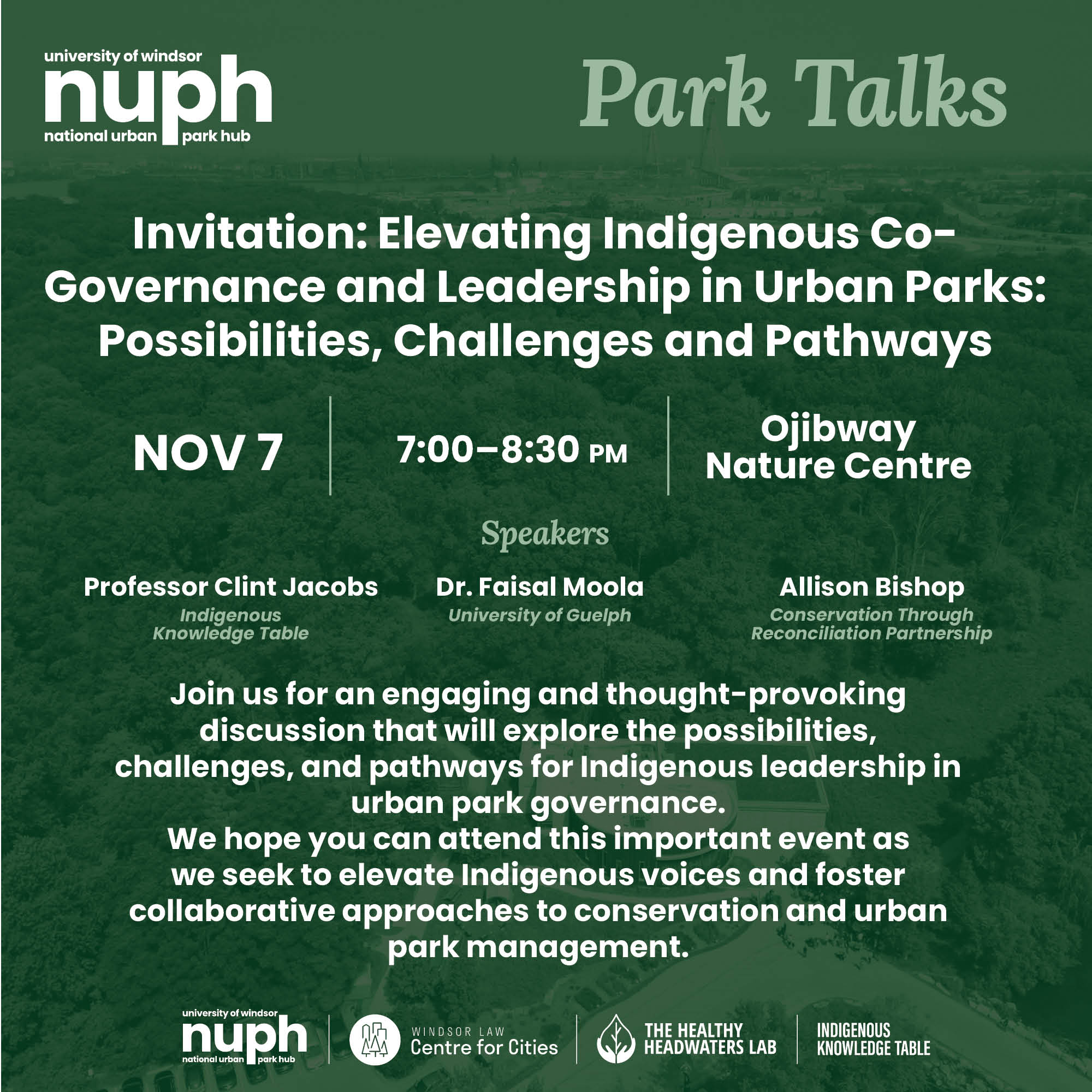 Poster for NUPH speaker series Nov. 7