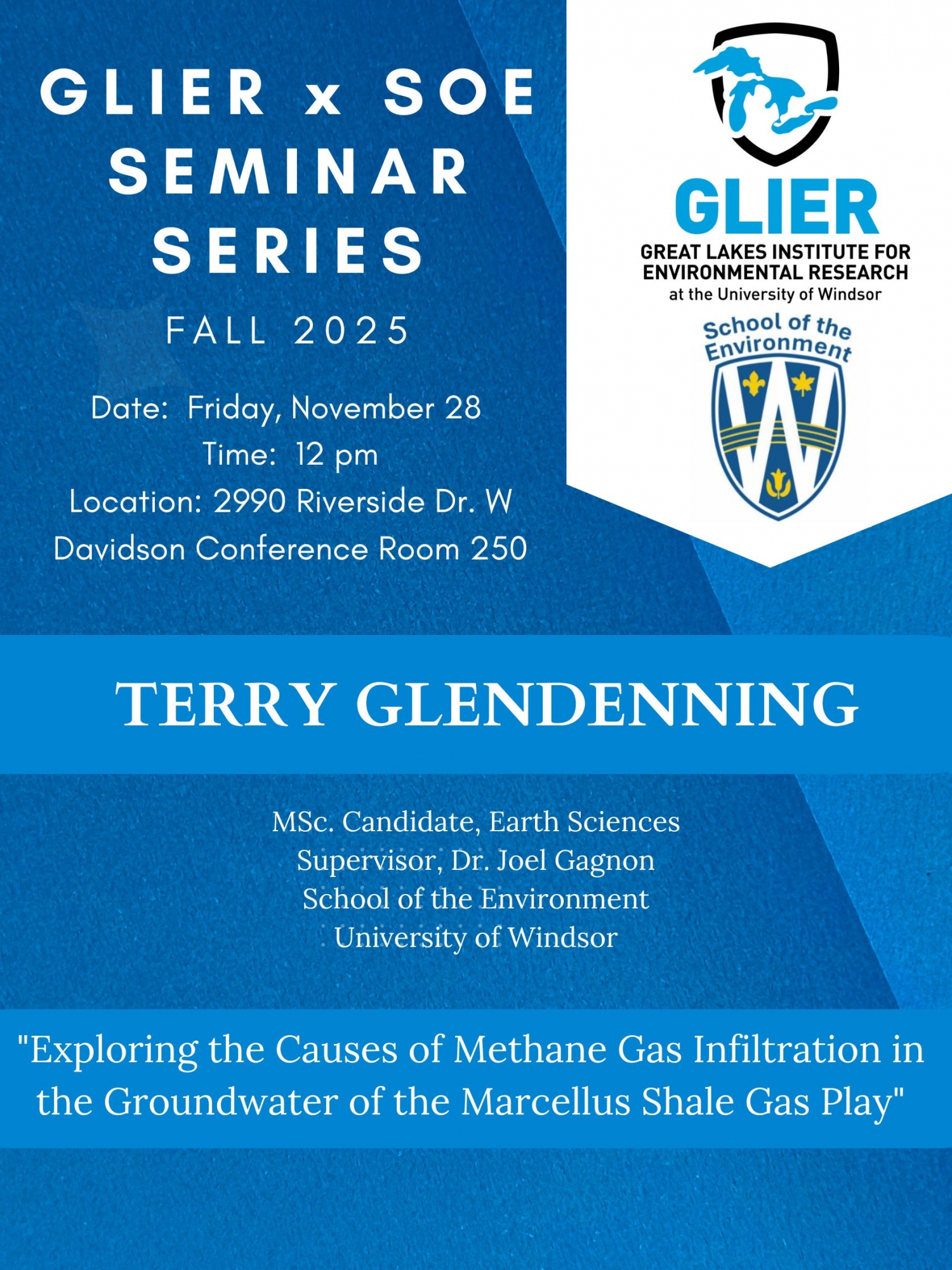poster for seminar by Terry Glendenning Nov 28, 2025