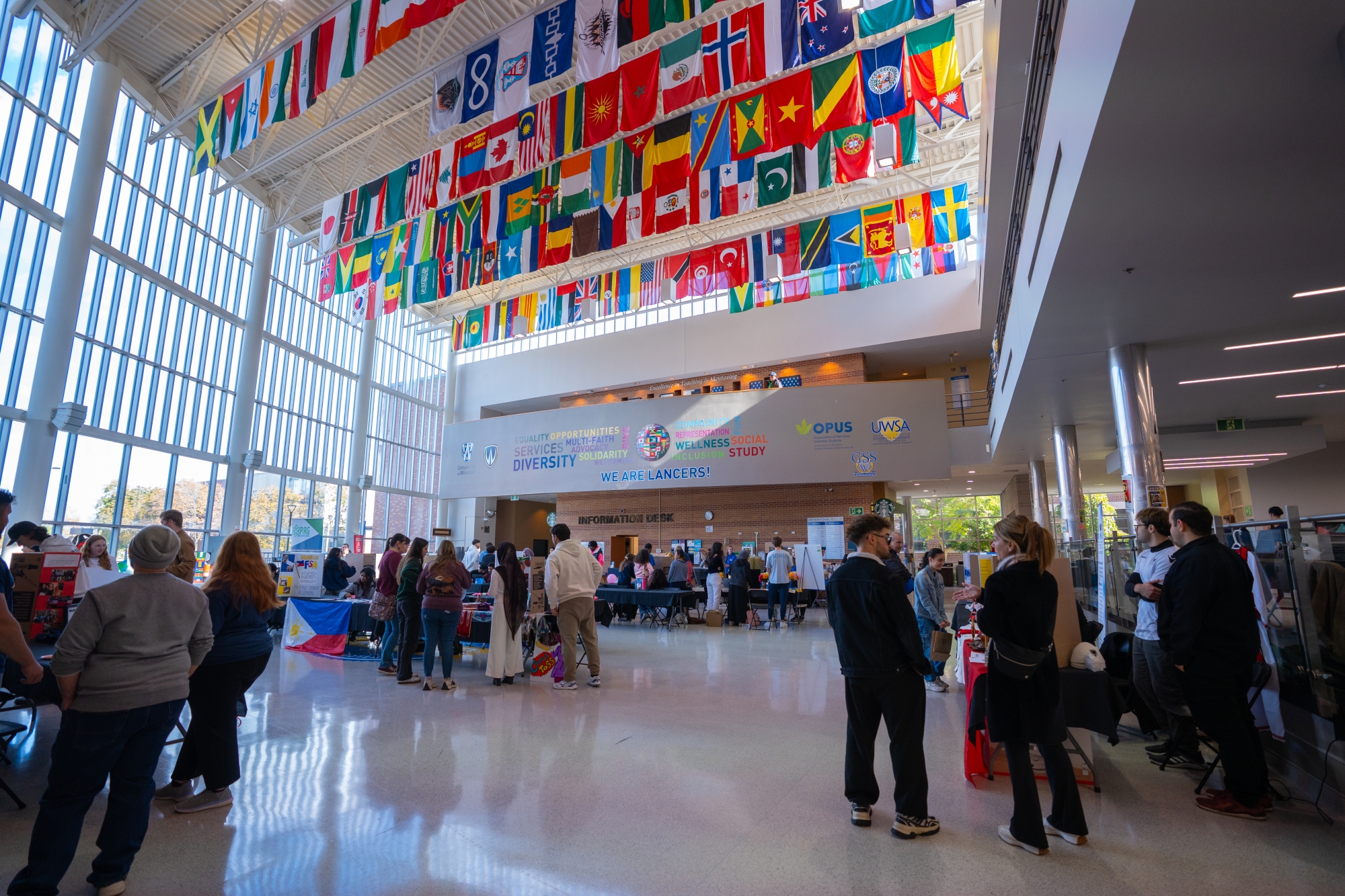Students at CAW building