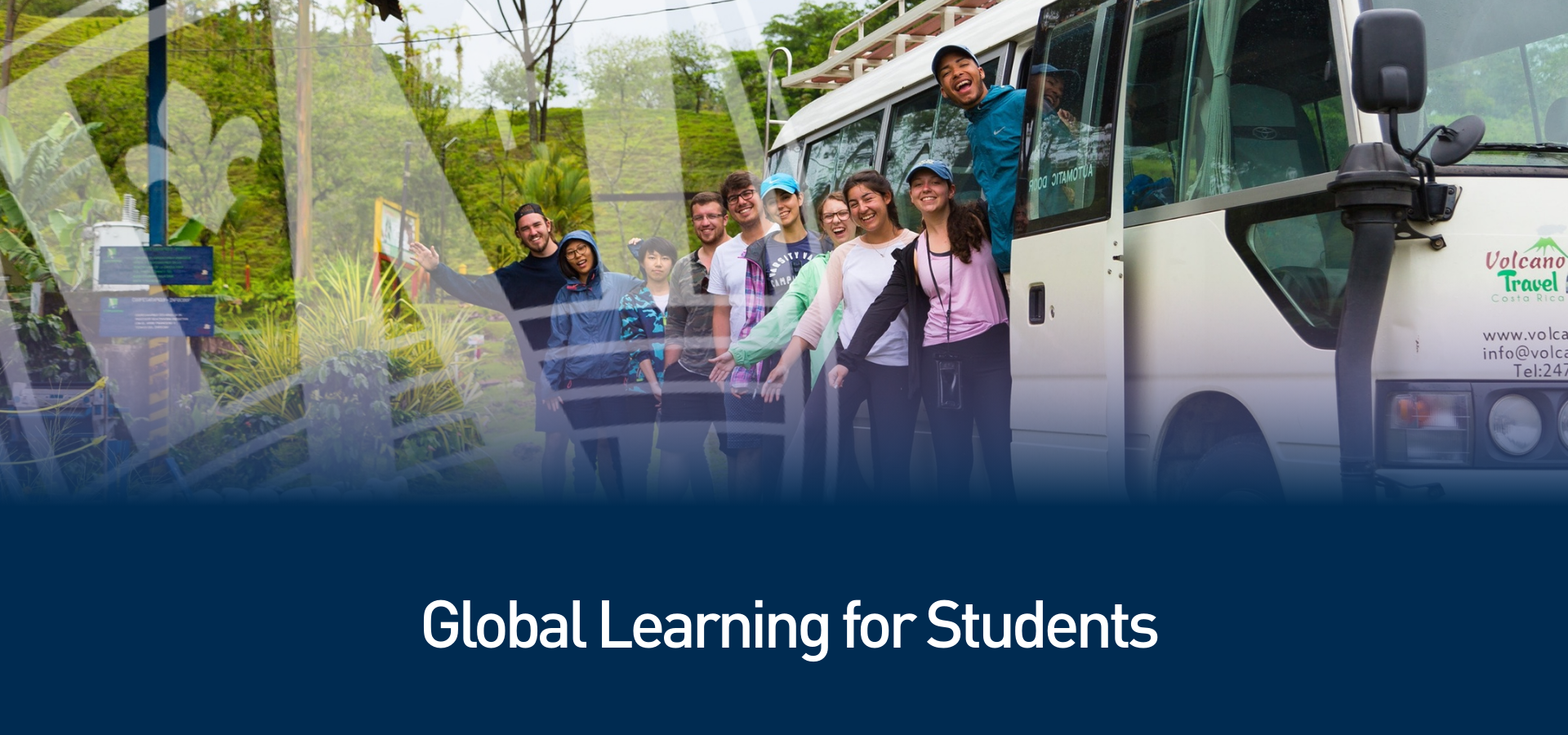 Group of students excited to travel