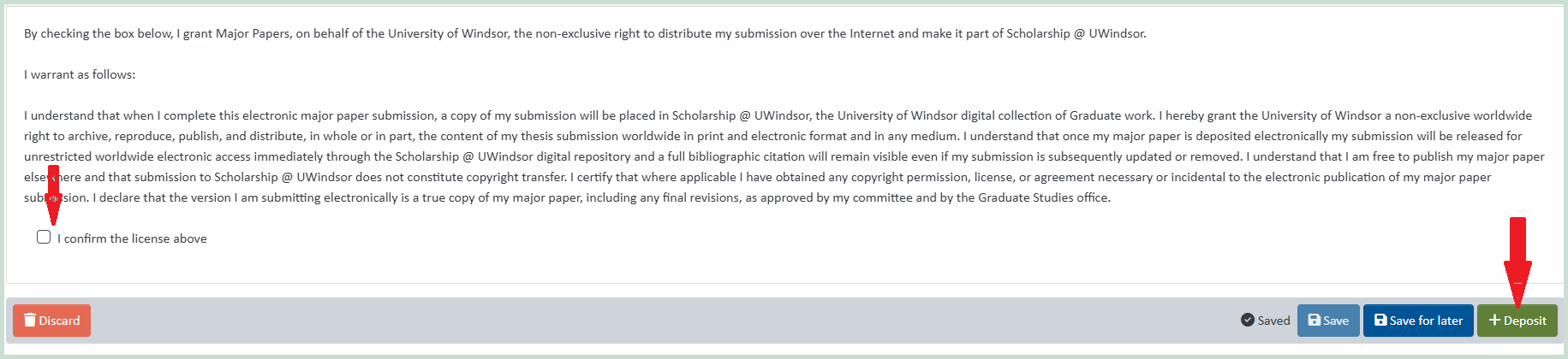 upload instructions - confirm and submit