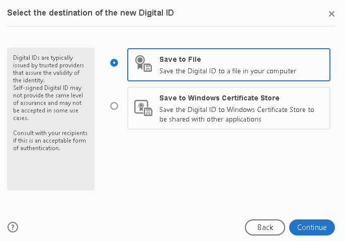 instructions for digital ID