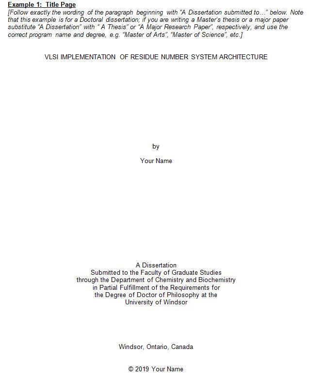 Masters degree thesis