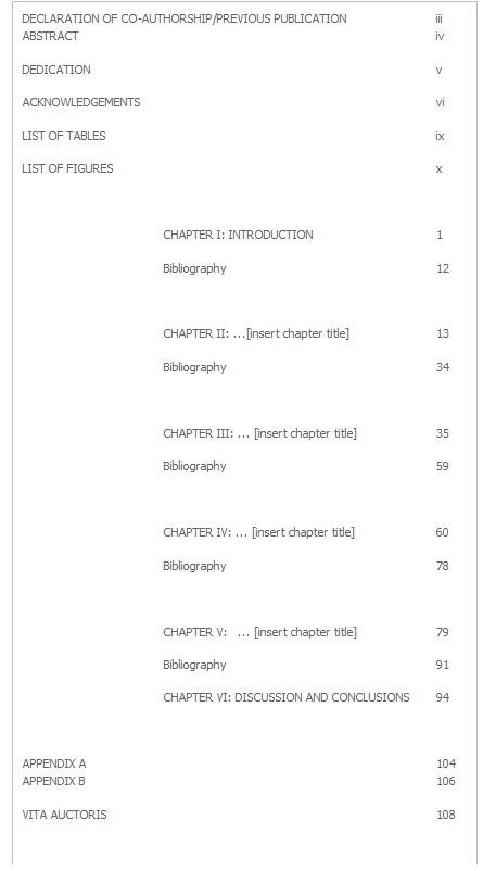 table of contents - manuscript version