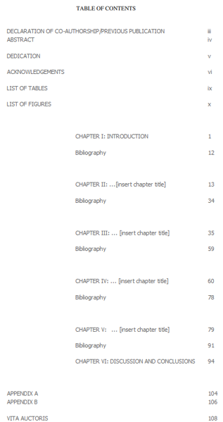 table of contents - manuscript version