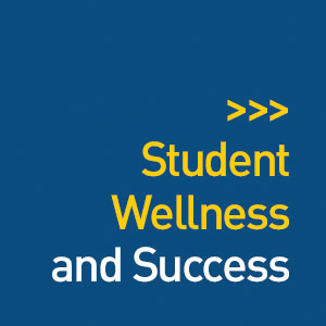 Student Wellness and Success text on blue background