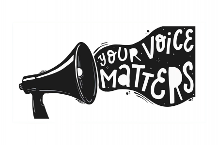 magaphone saying your voice matters