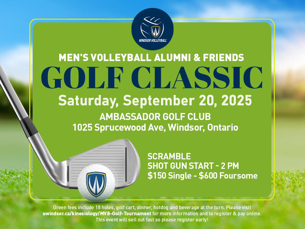 Lancer men's volleyball golf tournament poster