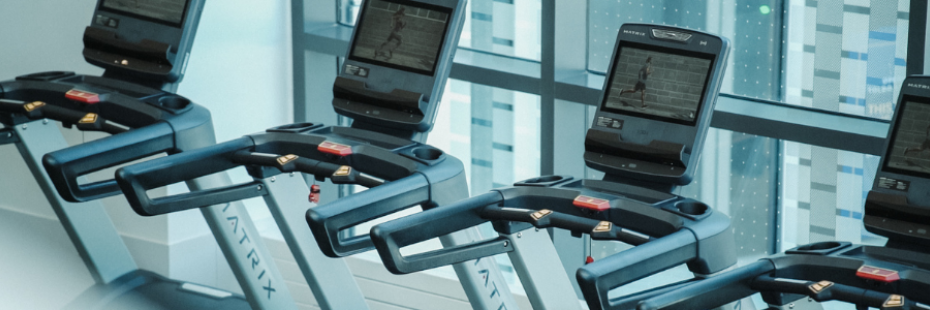 Row of treadmills