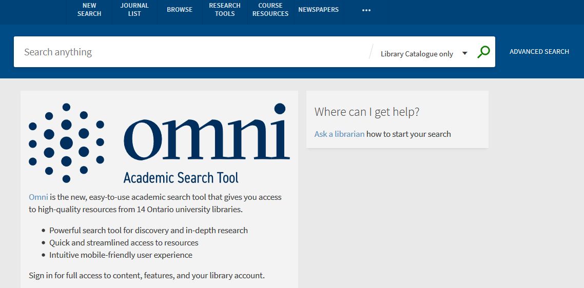 Omni Search Home Screen
