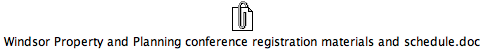Windsor Property and Planning conference registration materials and schedule.doc
