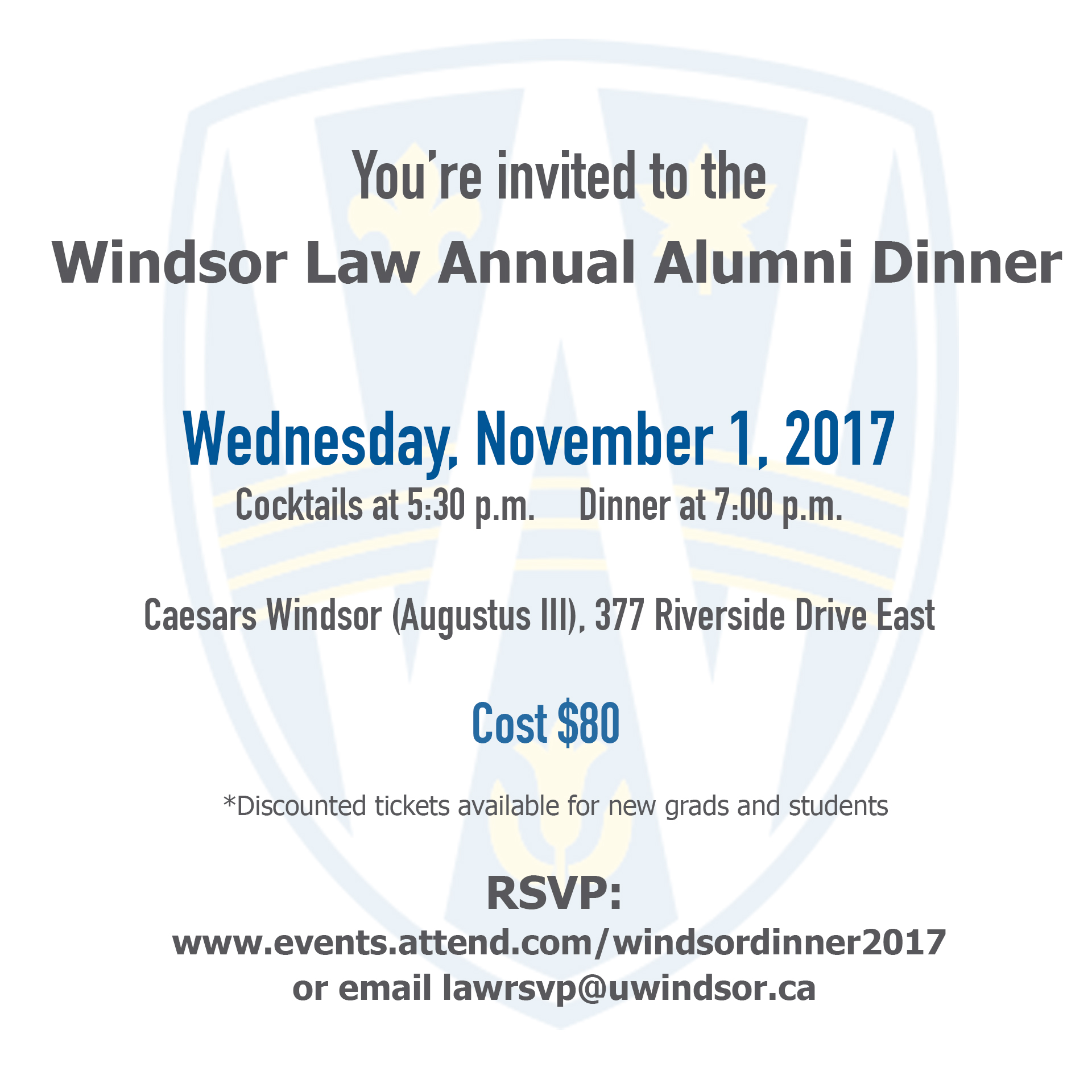 Invite - Windsor Law Annual Alumni Dinner