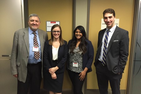 Prof Tom Kuttner, Student Coach Aruna Vithiananthan, Kelli-Anne Day and Ryan Stern