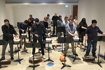 New Music Workshop students perform Michael Pisaro's "Ricefall"