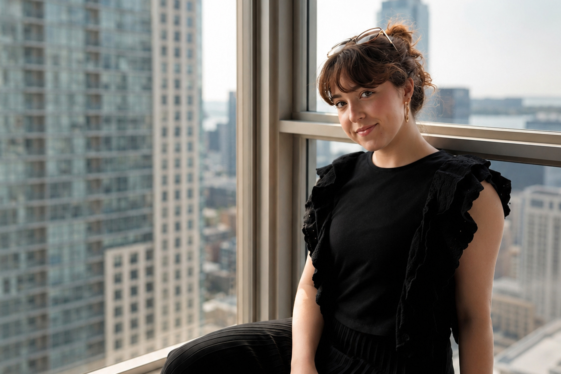 photo of Abigail seated near a window