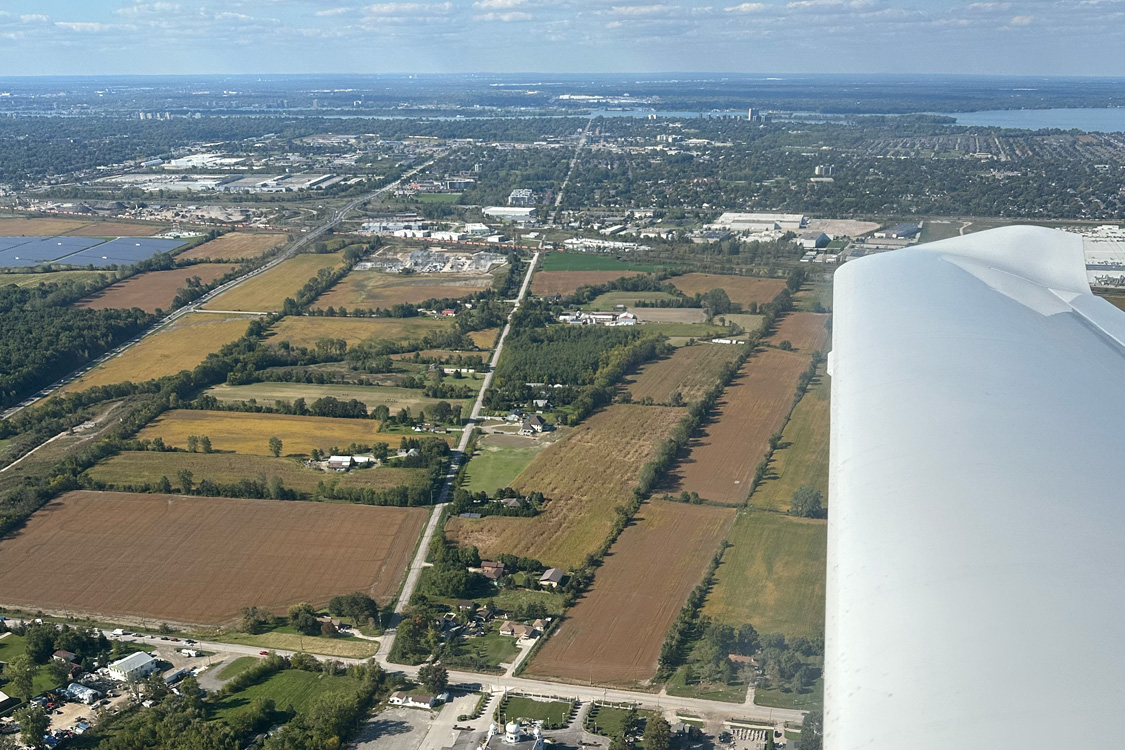 View from cockpit above Essex County