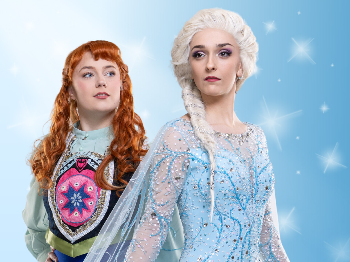 Windsor Light actors in costume as Frozen's Anna and Elsa