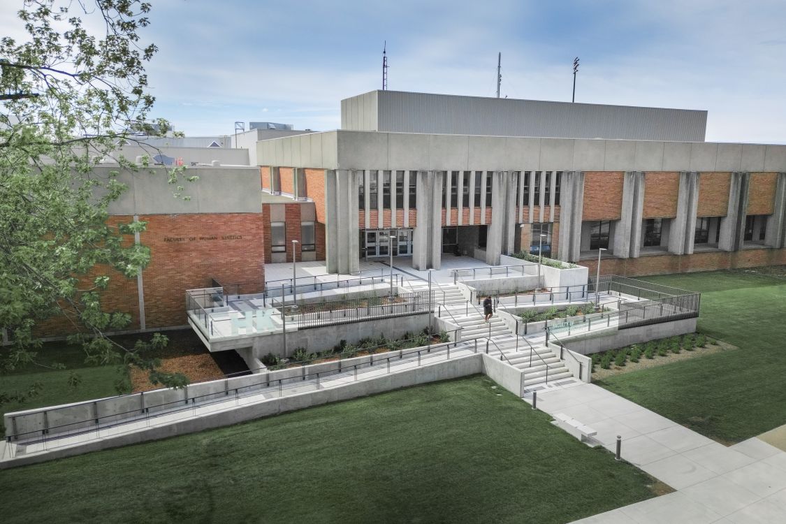 front of the UWindsor HK building with ramp