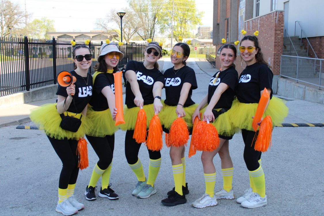Group of teacher candidates in LEAD t-shirts and tutus
