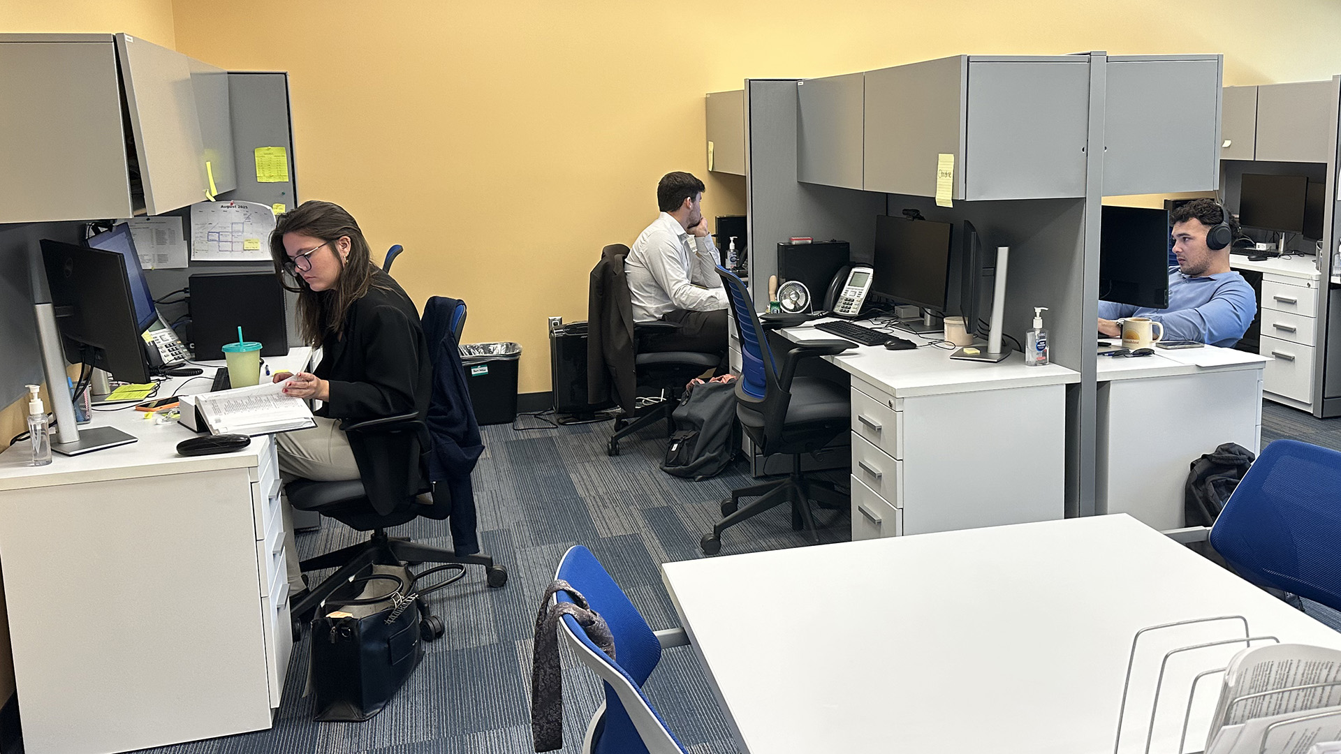 Law students working in office area of Community Legal Aid