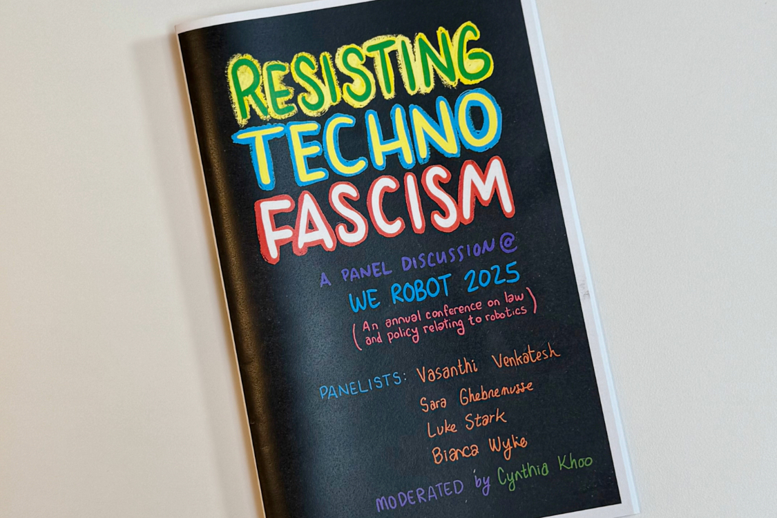 Cover of the zine titled Resisting Techno Fascism. 