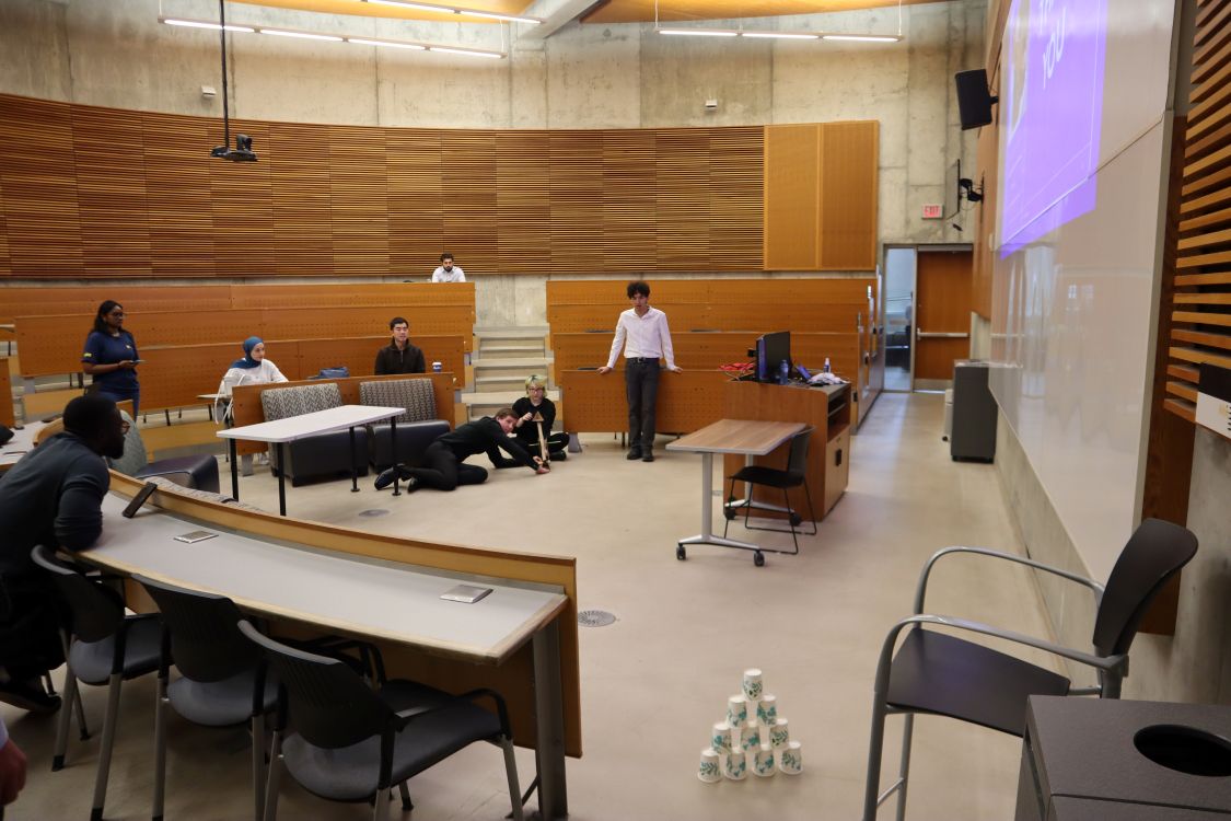 Students at the Windsor Engineering Competition create structures suited to the theme of 'Medieval Innovation: Re-engineering the future', evaluated by professional engineer judges. (Courtesy STANLEY MADZIYIRE/ University of Windsor)