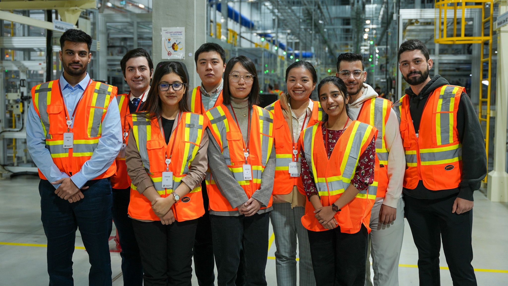 Students gather for a photo during a job shadow visit.