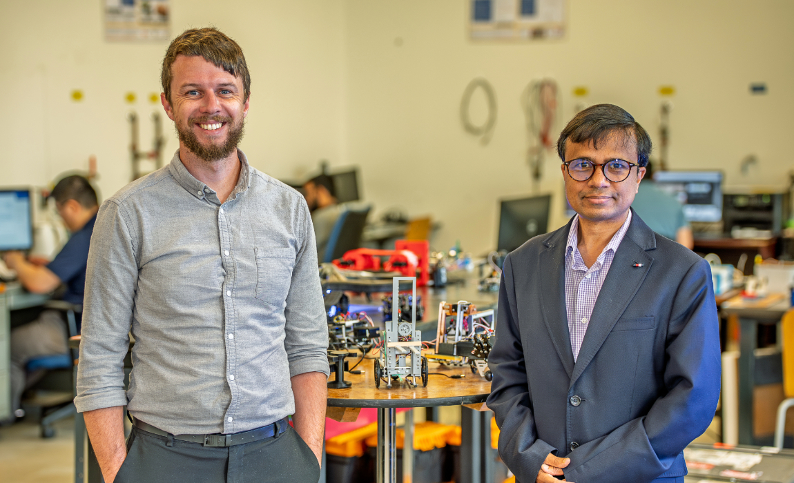 Fulbright specialist Dr. Chris Kelley and  University of Windsor professor Dr. Jalal Ahamed. (KYLE ARCHIBALD/The University of Windsor)