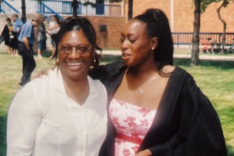 Nadine Manroe-Wakerell and her mother, Miriam, pose following Manroe-Wakerell's University of Windsor graduation in 2005.
