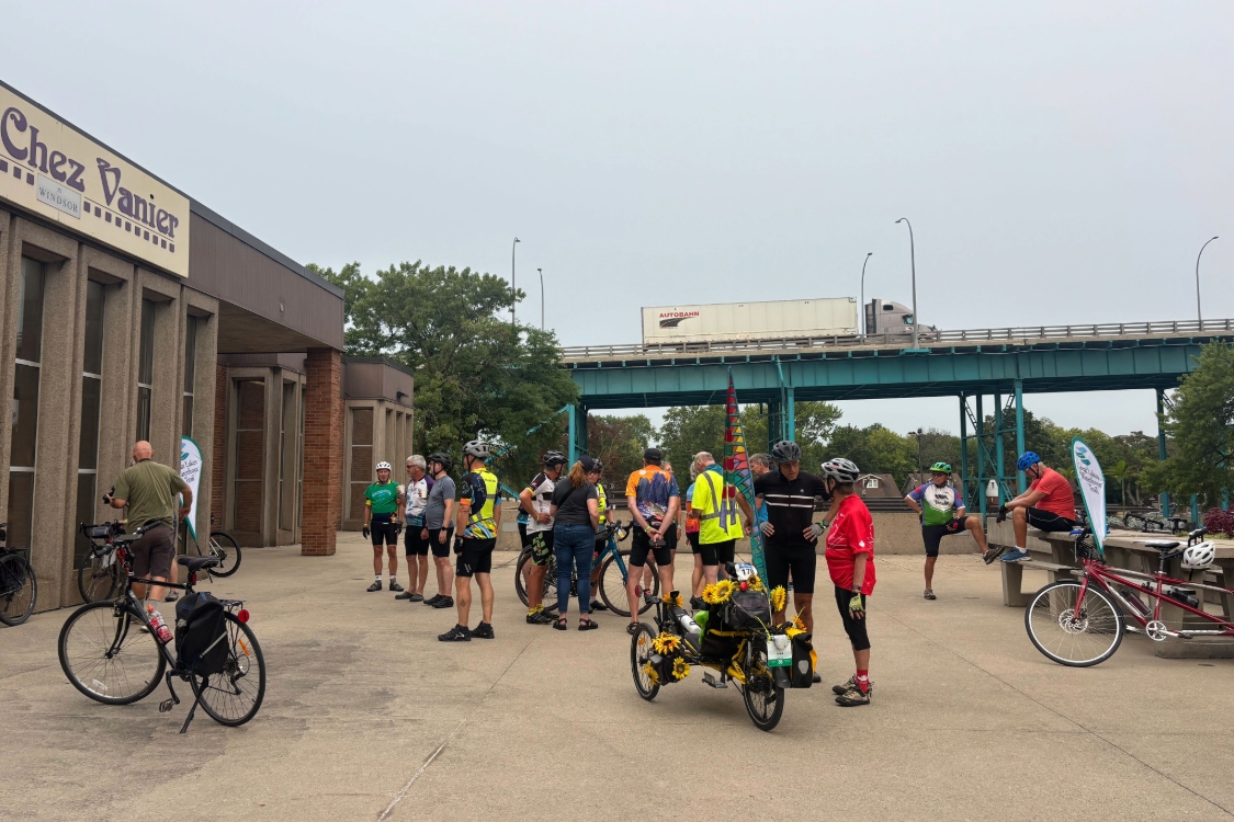 Cyclists participating in the Great Waterfront Trail Adventure