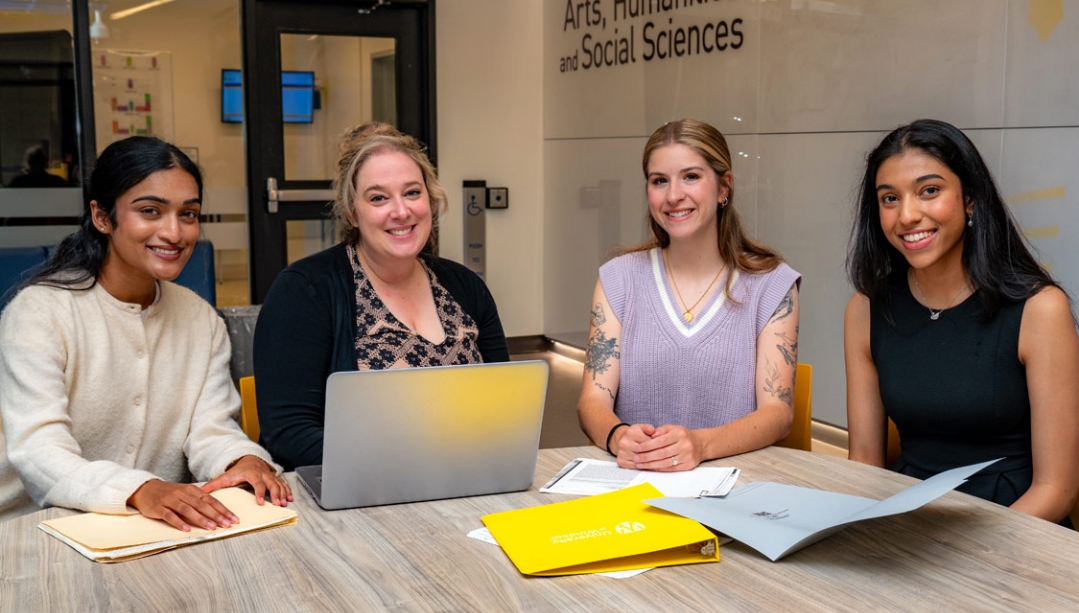 Members of HEAL lab (L to R: Niksha Venugopal, Ananya Sood, Marissa Rakus, Dr. Kendall Soucie)