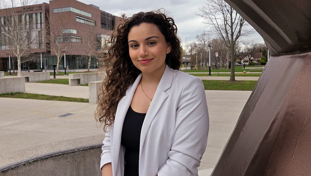 photo of Bianca Toma standing in River Commons area of Turtle Walk