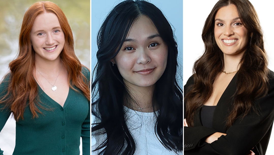 UWindsor’s Kaitlin Ferraro, Linda Nguyen and Gihan (Gigi) Joseph are 2025 Athena Scholarships Fund recipients.