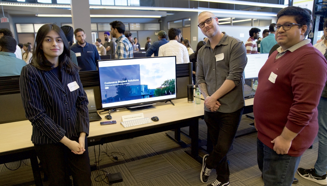 Students at CS Demo Day.