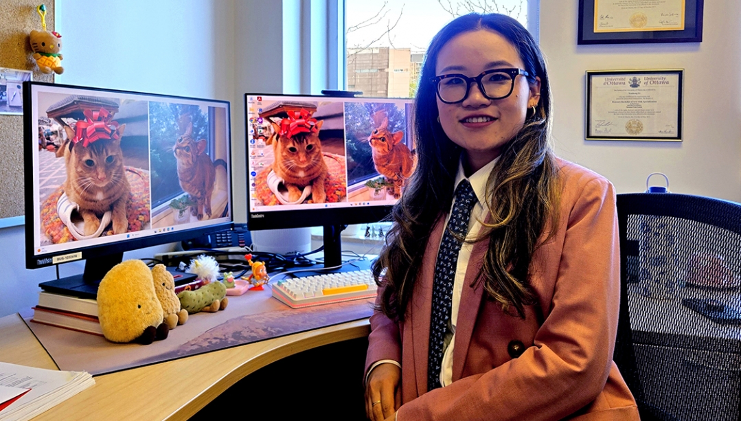 photo of Dr. Yanhong Li seated in her office