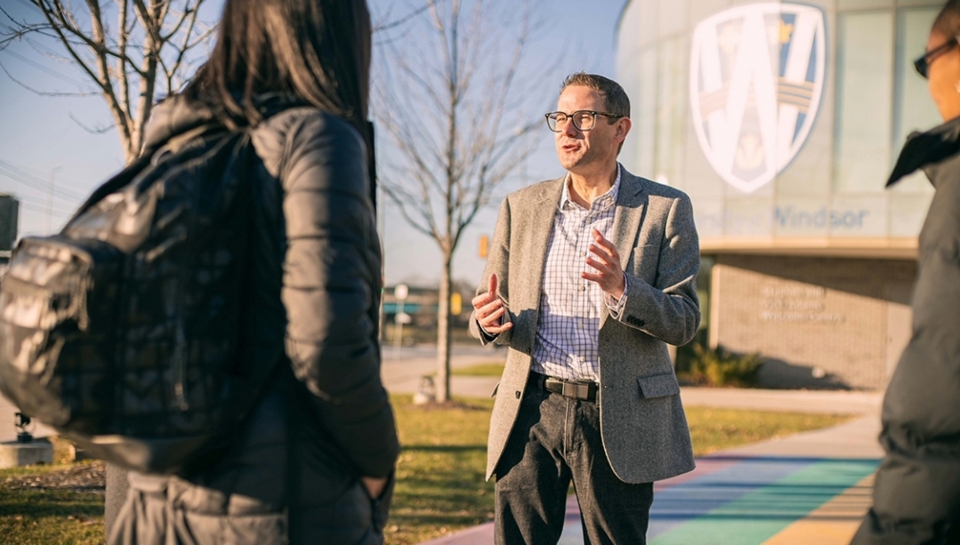 Dr. Kyle Asquith on UWindsor campus