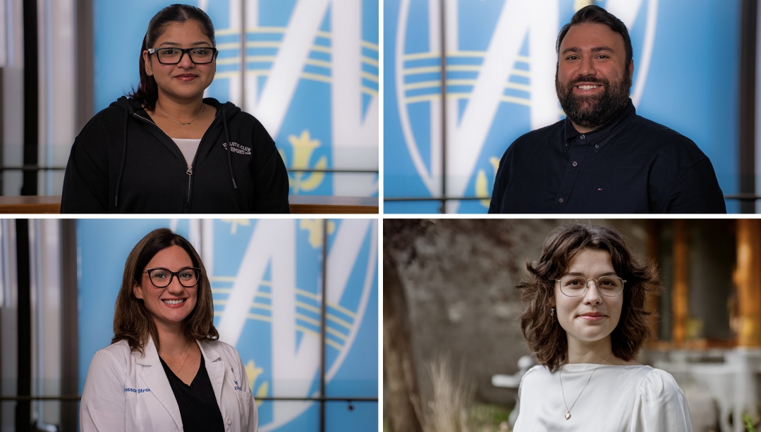 Photos of the winners of the 2025 GA/TA Awards: Saba Memon, Ronnie Haidar, Mary Strong and Brennen Siemens.