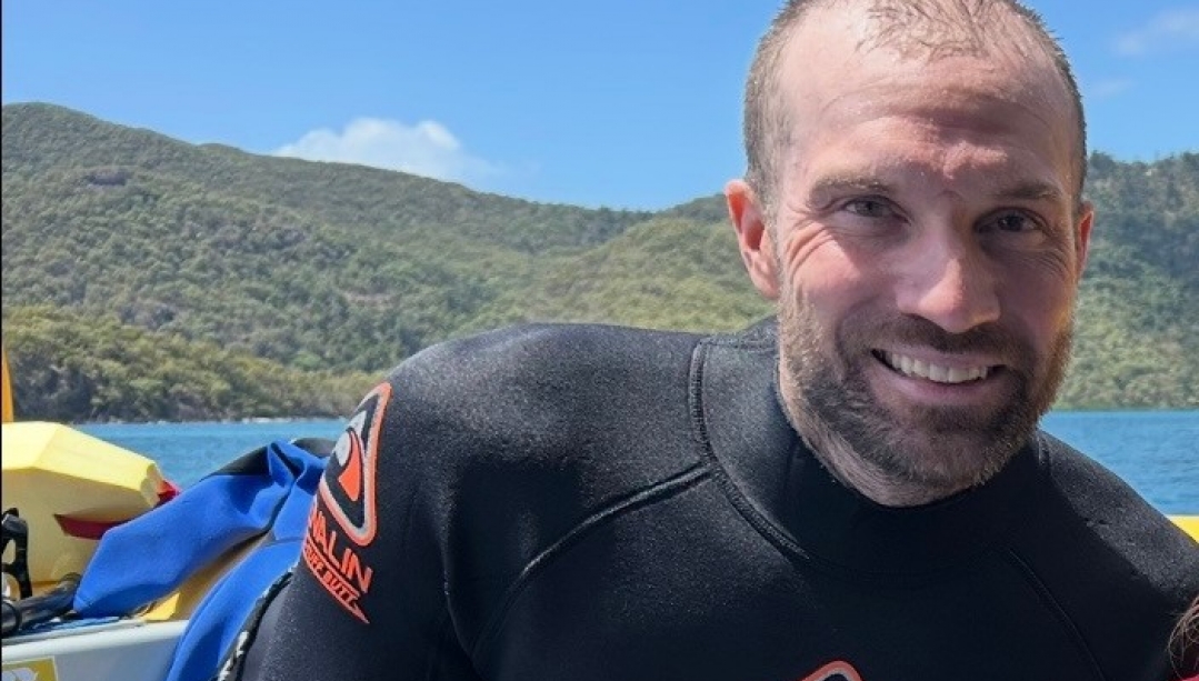 Anthony Bain in a wetsuit