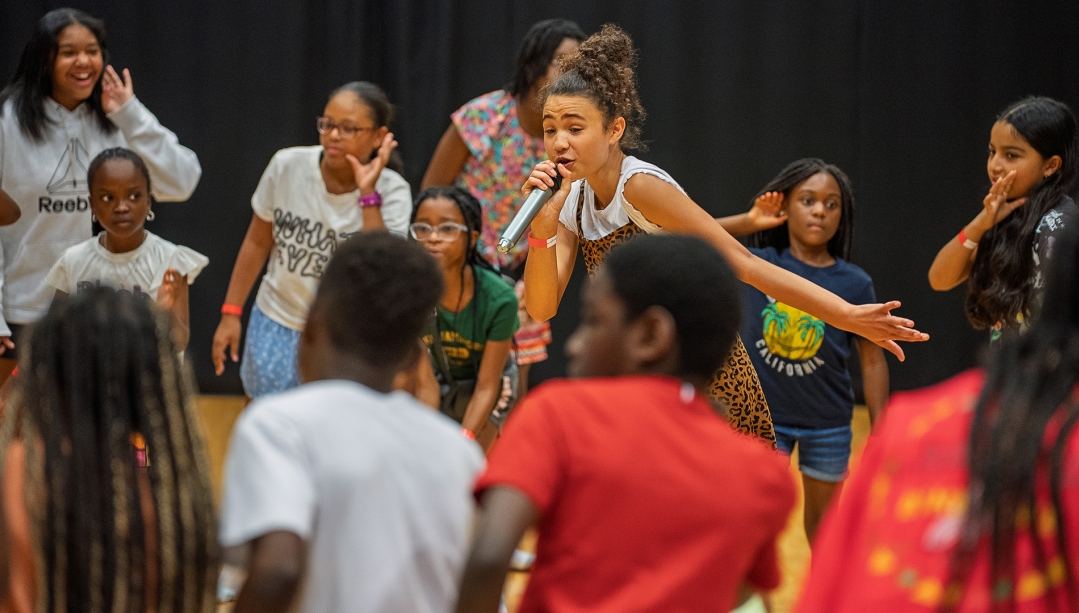 Students rehearse during Black Kids In Action Summer Camp at Jackman Dramatic Art Centre