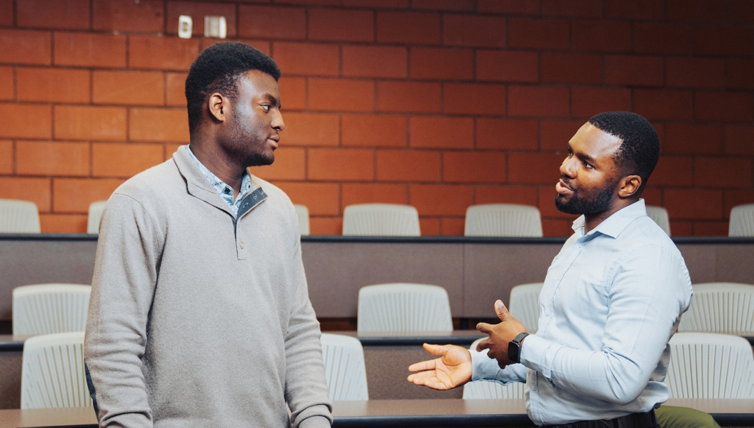 Richard and Samuel in Odette Building classroom.