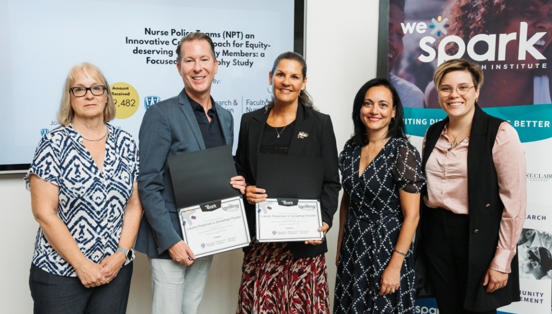 Laurie Freeman is pictured with local hospital and WESpark partners.