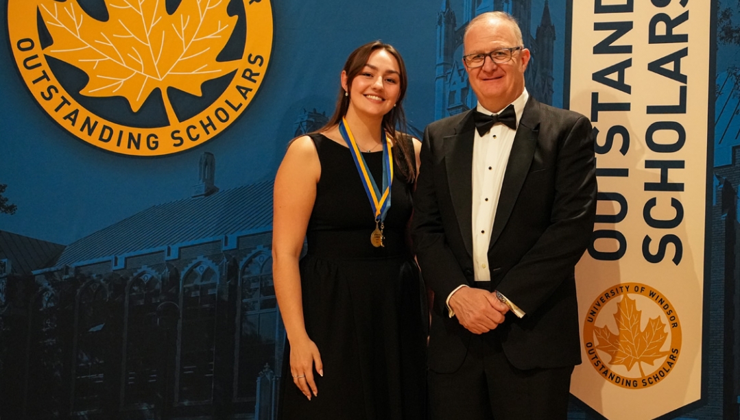 Outstanding Scholar Nicole Vanier and Dr. Tim Brunet