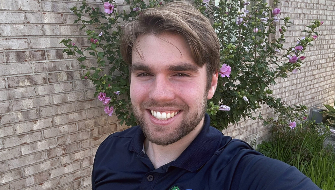 photo of Luke Laforest outside of his home