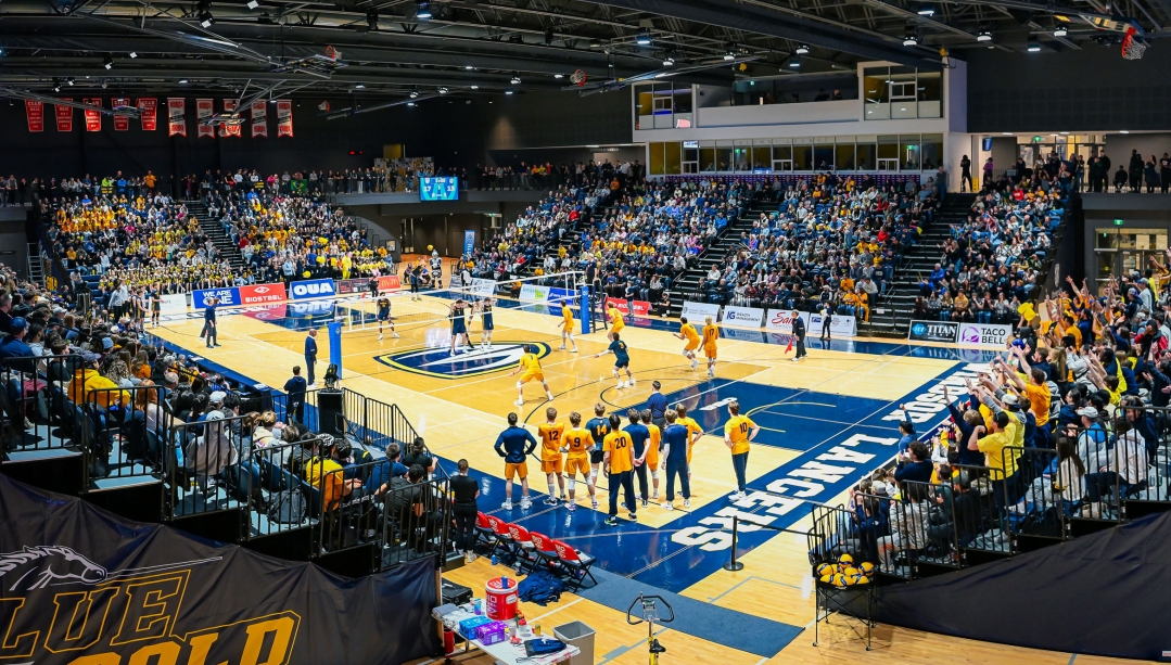 Championship volleyball at Toldo Lancer Centre.
