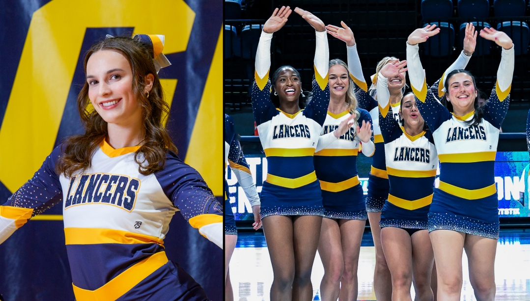 Lancer Cheer team featuring Molly Vaillancourt.