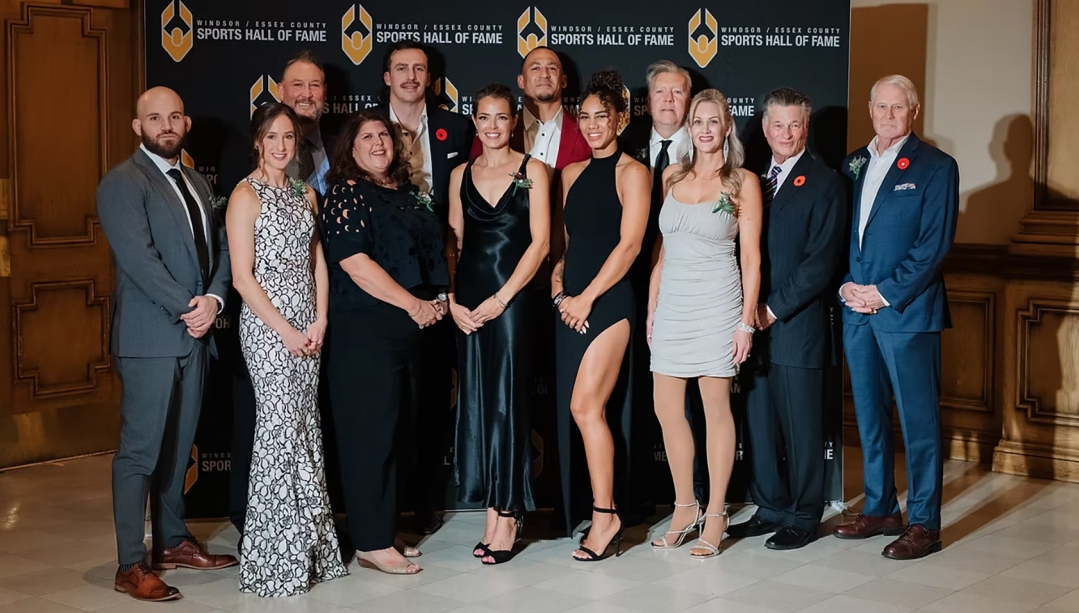 Group photo of Windsor-Essex County Sports Hall of Fame Inductees.
