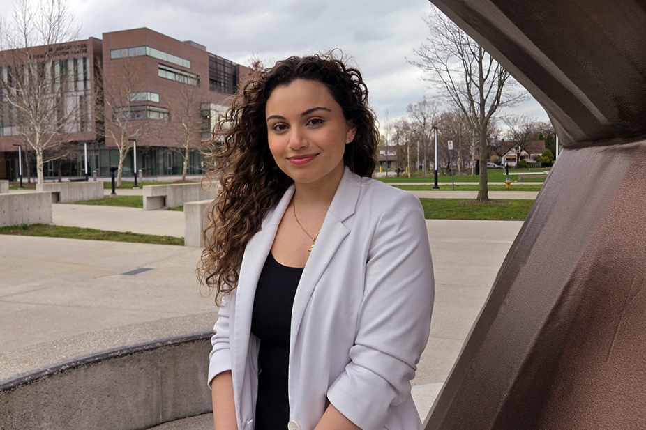 photo of Bianca Toma standing in River Commons area of Turtle Walk
